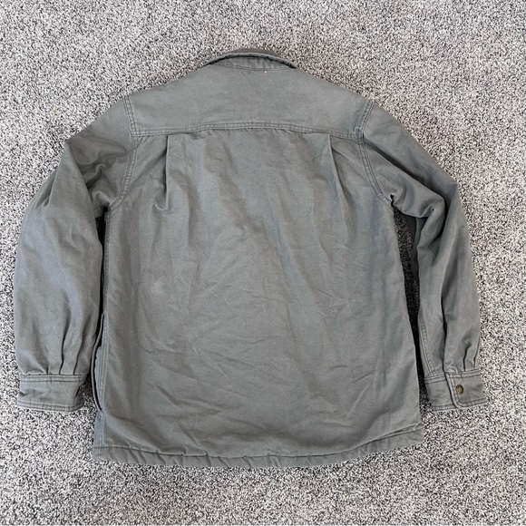 Dickies Jacket Canvas Work Chore Flannel Lined Snap Button Grey Cotton Men’s M - Picture 8 of 11